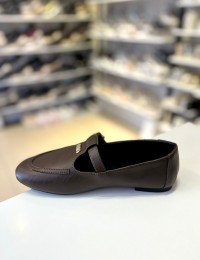 Acı Kahve Kilteli Düz Klasik Babet