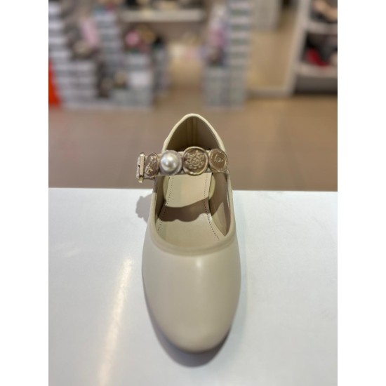 Bej Gold Tokalı Cilt Klasik Babet