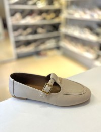 Bej Kilteli Düz Klasik Babet