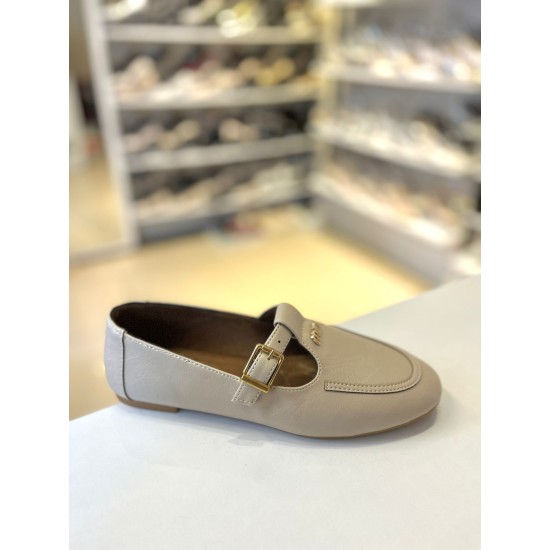 Bej Kilteli Düz Klasik Babet