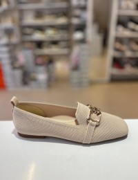 Bej Küt Burun Taş Tokalı Triko Babet