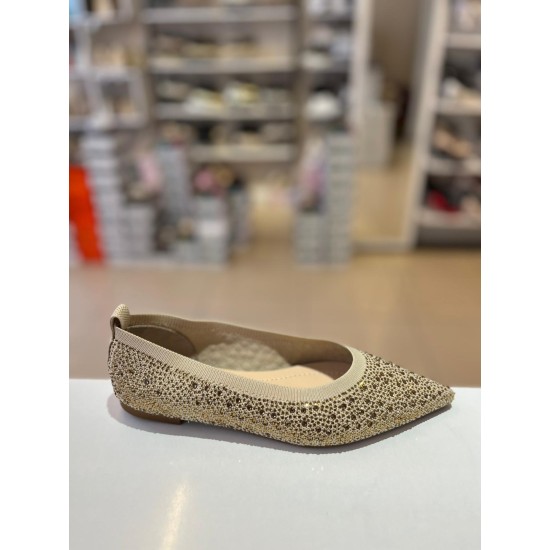 Bej Sivri Burun Bakır Taş Sıvama Triko Babet