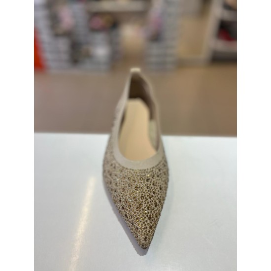 Bej Sivri Burun Bakır Taş Sıvama Triko Babet