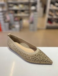 Bej Sivri Burun Bakır Taş Sıvama Triko Babet