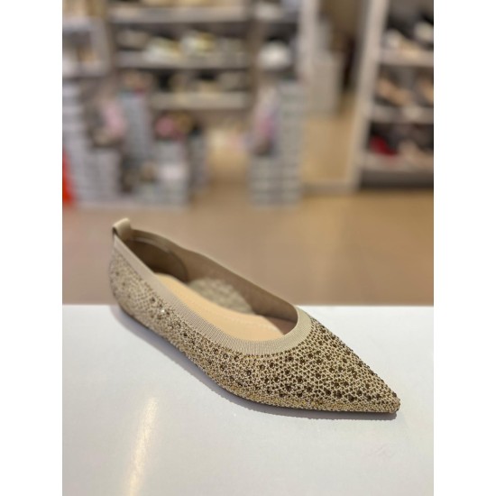 Bej Sivri Burun Bakır Taş Sıvama Triko Babet