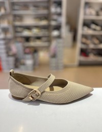 Bej Tek Bant Lastikli ve Kilteli Triko Babet