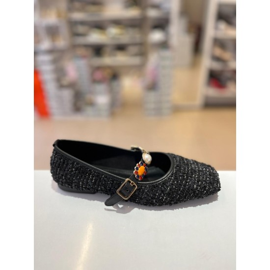 Siyah Gold Tokalı Tüvit Babet