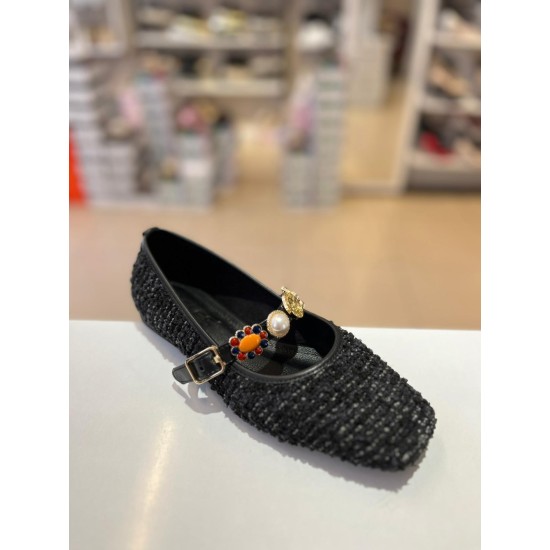 Siyah Gold Tokalı Tüvit Babet