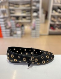 Siyah Gold Zımbalı Balerin Babet