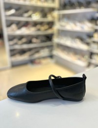 Siyah Gold ve Gümüş Taşlı Tek Bant Balerin Babet