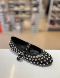 Siyah Gümüş İri Gümüş Taşlı Balerin Babet