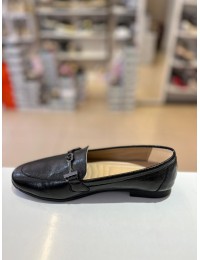 Siyah Rugan Tokalı Düz Klasik Babet