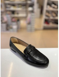 Siyah Rugan Tokalı Düz Klasik Babet