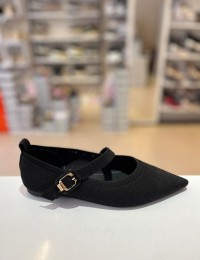 Siyah Tek Bant Lastikli ve Kilteli Triko Babet