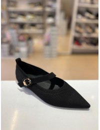 Siyah Tek Bant Lastikli ve Kilteli Triko Babet