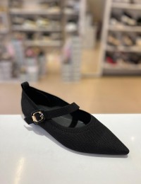 Siyah Tek Bant Lastikli ve Kilteli Triko Babet