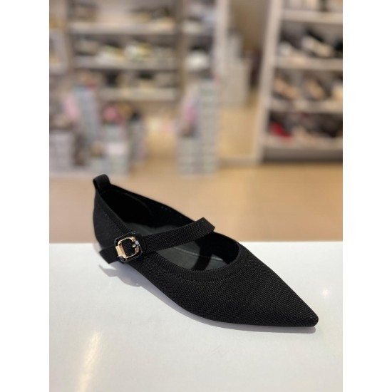 Siyah Tek Bant Lastikli ve Kilteli Triko Babet