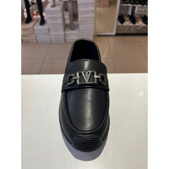 Siyah Ortopedik Taban V Toka Babet Ayakkabı