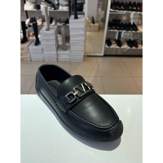 Siyah Ortopedik Taban V Toka Babet Ayakkabı