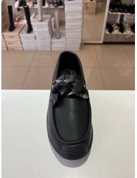 Siyah Ortopedik Taban Düz Taban Sarma Babet