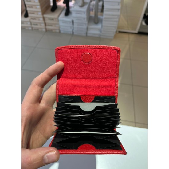 Kırmızı Mıknatıslı Grande Kadın Deri Kartlık