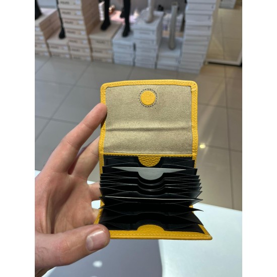 Sarı Mıknatıslı Grande Kadın Deri Kartlık