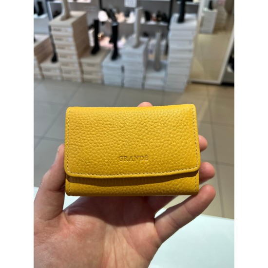 Sarı Mıknatıslı Grande Kadın Deri Kartlık