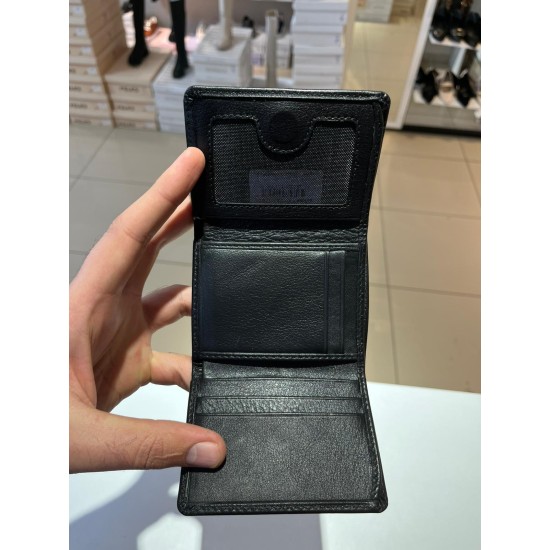 Siyah Erkek Mıknatıslı Grande Deri Kartlık