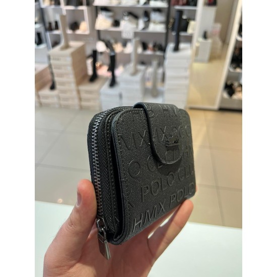 Siyah Kadın Çıtçıtlı Fermuarlı Mini Cüzdan