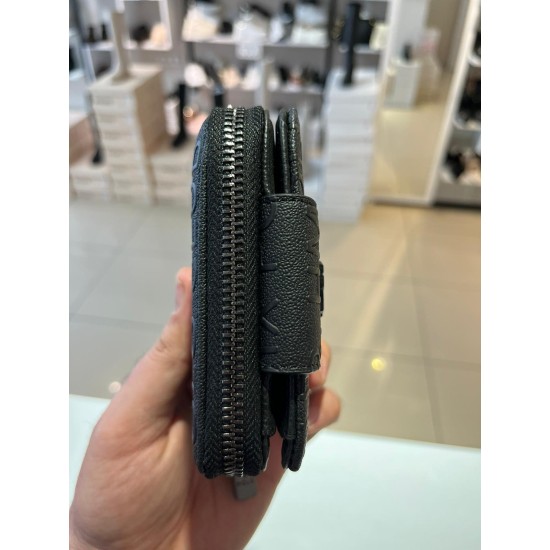 Siyah Kadın Çıtçıtlı Fermuarlı Mini Cüzdan