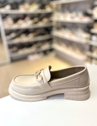 Bej Gold Tokalı Ortopedik Taban Loafer