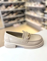 Bej Gold Tokalı Ortopedik Taban Loafer