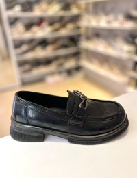 Siyah Gold Tokalı Ortopedik Taban Loafer