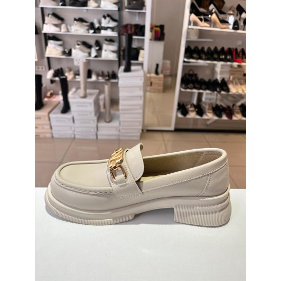 Bej Ortopedik Taban V Toka Loafer