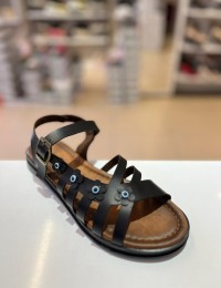 Siyah Nazar Boncuk Detay Kilteli Sandalet