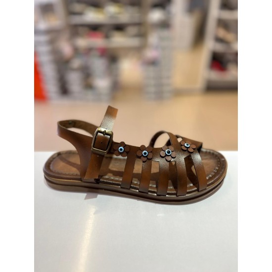 Taba Nazar Boncuk Detay Kilteli Sandalet