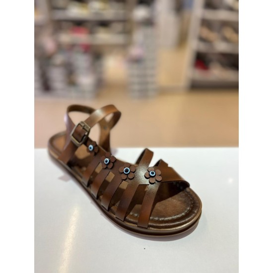 Taba Nazar Boncuk Detay Kilteli Sandalet