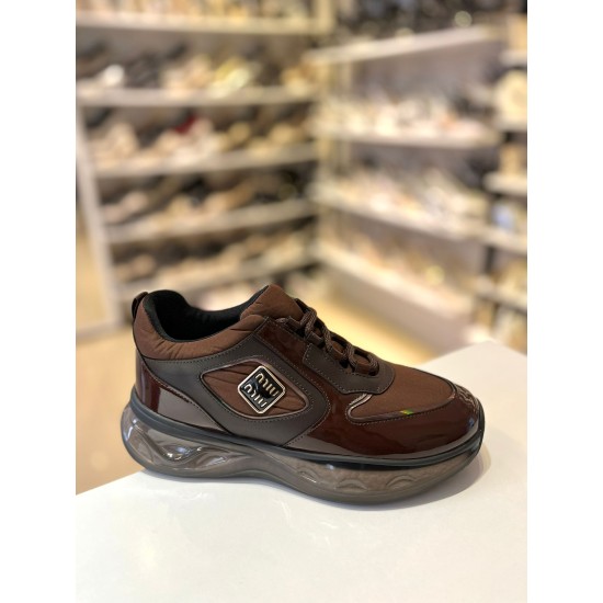 Acı Kahve Rugan Gold Tokalı Bağcıklı Spor Ayakkabı