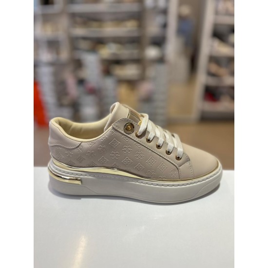 Bej Gold Detay Damgalı Spor Ayakkabı