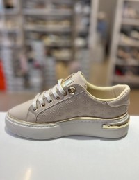 Bej Gold Detay Damgalı Spor Ayakkabı