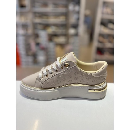 Bej Gold Detay Damgalı Spor Ayakkabı