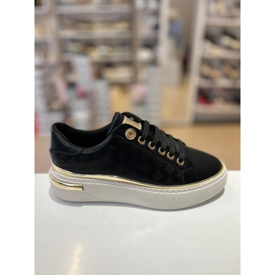 Siyah Gold Detay Damgalı Spor Ayakkabı