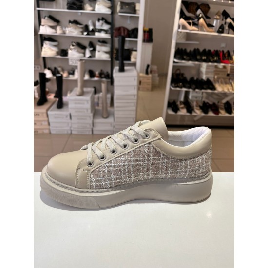 Bej Channel Spor Ayakkabı