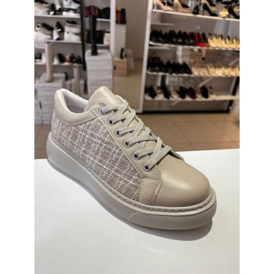 Bej Channel Spor Ayakkabı