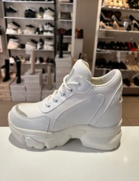 Beyaz Işıltılı Yüksek Taban Bağcıklı Spor Ayakkabı