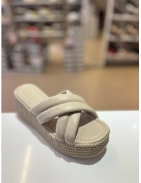 Bej Dolgu Taban Çapraz Bant Terlik