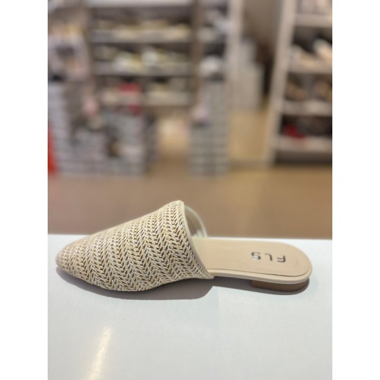 Bej Düz Taban Hasır Terlik