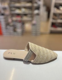 Bej Düz Taban Hasır Terlik