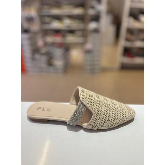 Bej Düz Taban Hasır Terlik