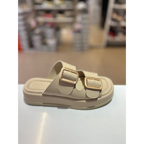 Bej Düz Taban Zara Kilteli Terlik